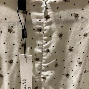 NWT. Nobody’s Child EleganWhite DETAILED Yellow Honeybees Midi Dress